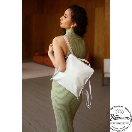 Женский кожаный рюкзак "Салоники" (красный)